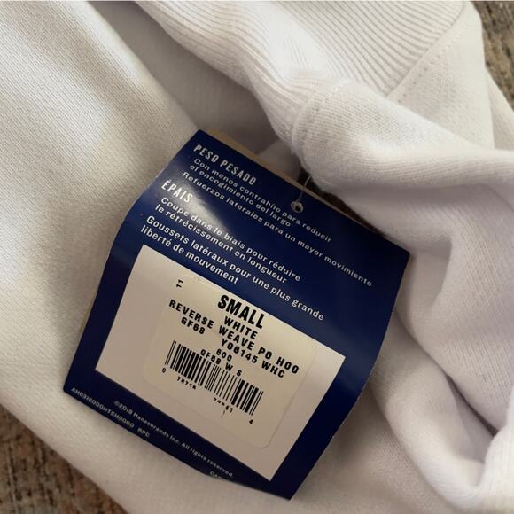 Champion Men’s Reverse Weave Heavyweight Hoodie Sweatshirt Size Small White New - Picture 10 of 16